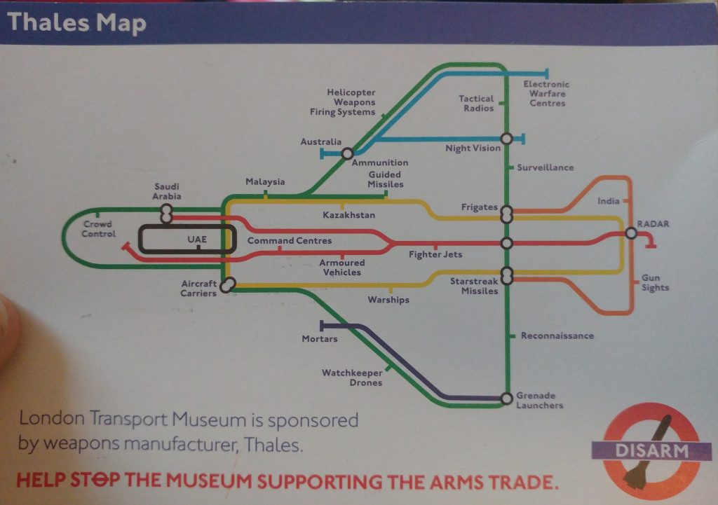 Tube map of the weapons Thales deals in